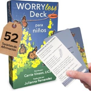 Worry Less Baraja para Niños – 52 tarjetas de afirmaciones en español tarjetas didácticas en español, Herramientas de Regulación Emocional, Habilidades de Afrontamiento, Terapia y Expresión Emocional